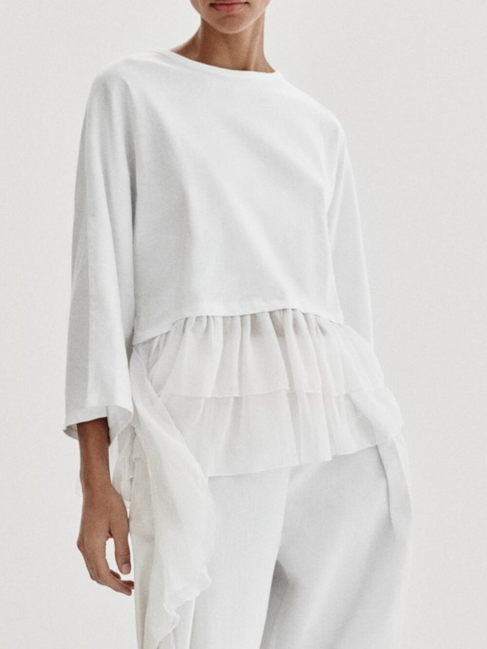 ZARA COMBINATION RUFFLE TOP